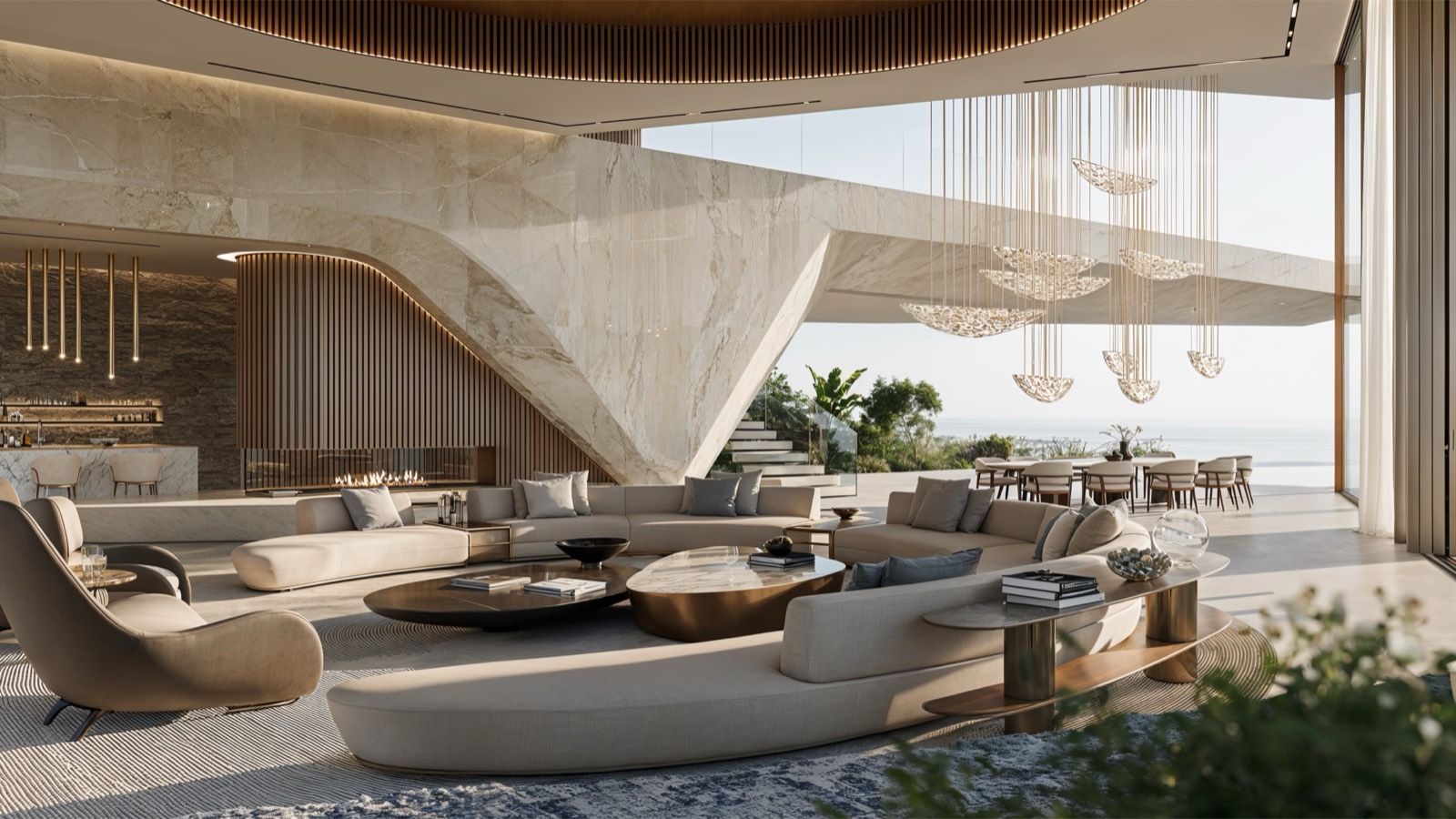 Amara — timber slats stacked like strata
