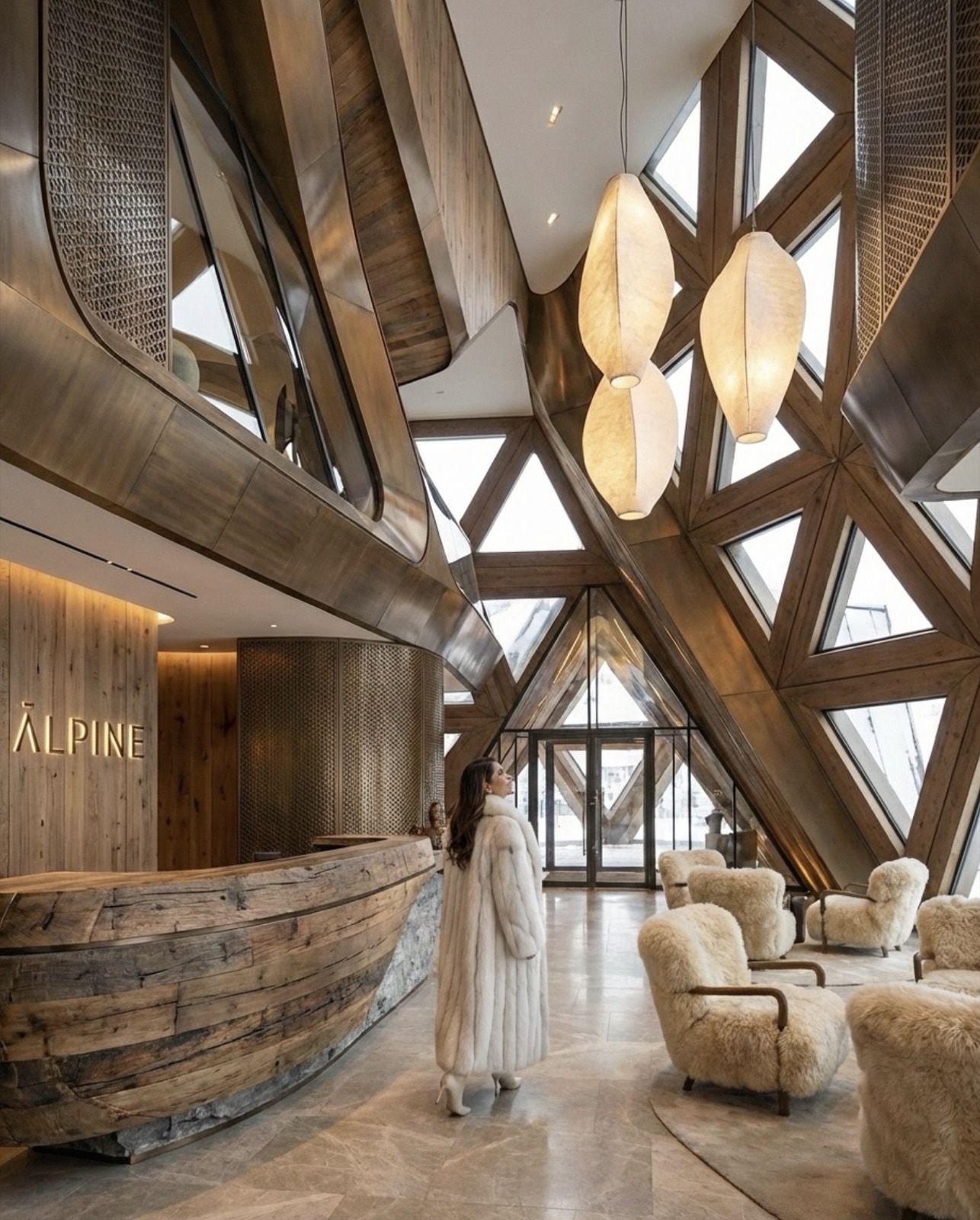 Glacier — walls of straw marquetry