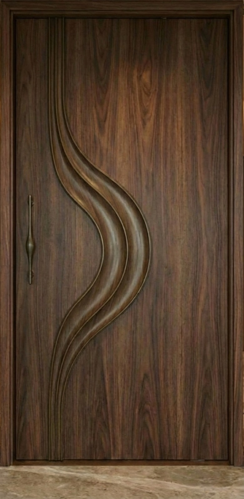 Peacock — a carved surface close up