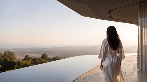 Cypress: the terrace edge dissolving into the valley haze